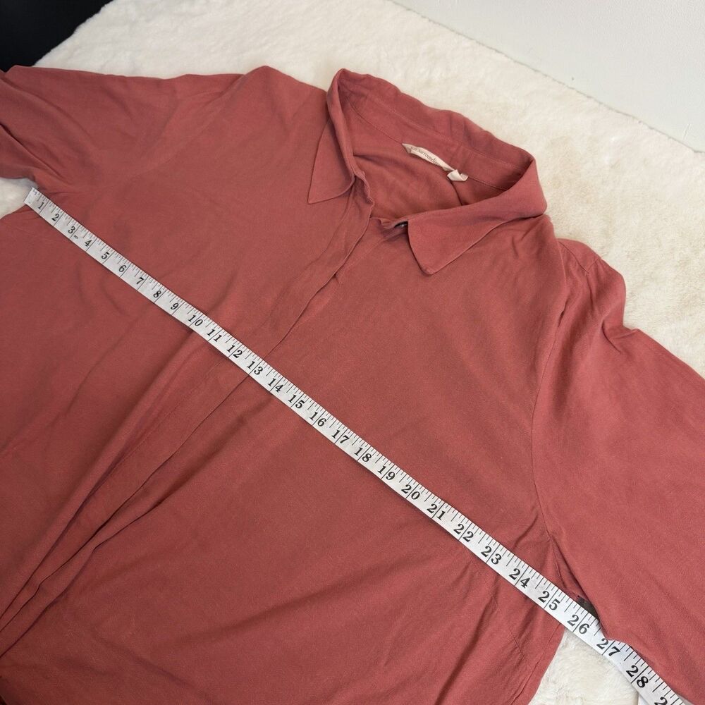 Soft Surroundings Button Up Blouse Shirt Roll Tab Sleeves Mauve Pink Women’s 2X - Picture 8 of 10
